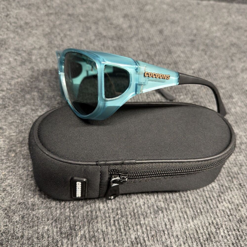 Cocoons Slip Stream Fitover Sunglasses Aqua Frame Gray Polarized Lenses C8018G